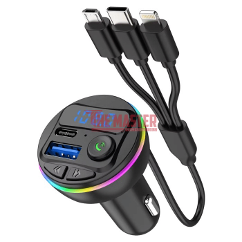 СТИЛЕН LED ТРАНСМИТЕР С БЕЗЖИЧНА BLUETOOTH ВРЪЗКА И FM ПРЕДАВАТЕЛ 5В1