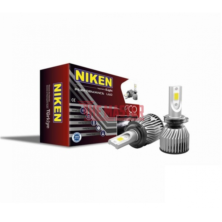 ПРОФЕСИОНАЛНИ LED КРУШКИ NIKEN H7 – 8000 LM, 6500K, С ВЕНТИЛАТОР