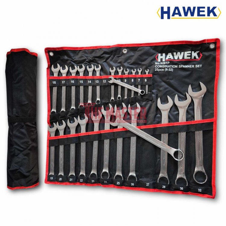 КОМПЛЕКТ ЗВЕЗДОГАЕЧНИ КЛЮЧОВЕ HAWEK – 25 ЧАСТИ (6-32ММ)