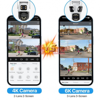 ТРОЙНА ВЪНШНА WIFI КАМЕРА P15 С ТРИ ЕКРАНА 3MP + 3MP + 6MP