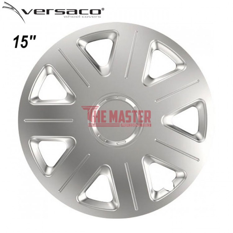 ТАСОВЕ ЗА ДЖАНТИ 15" VERSACO MASTER SILVER – КОМПЛЕКТ 4 БРОЯ