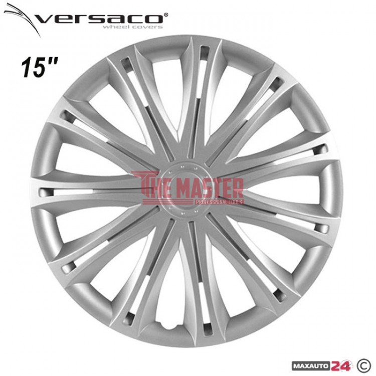 ТАСОВЕ ЗА ДЖАНТИ 15" VERSACO SPARK SILVER – КОМПЛЕКТ 4 БРОЯ