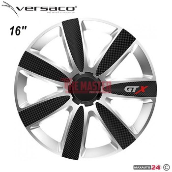ТАСОВЕ ЗА ДЖАНТИ 16" VERSACO CARBON GTX BLACK / SILVER – КОМПЛЕКТ 4 БРОЯ