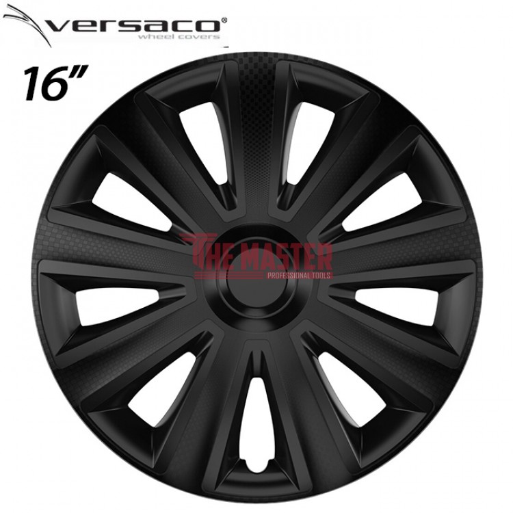 ТАСОВЕ ЗА ДЖАНТИ 16" VERSACO CARBON AVIATOR BLACK – КОМПЛЕКТ 4 БРОЯ
