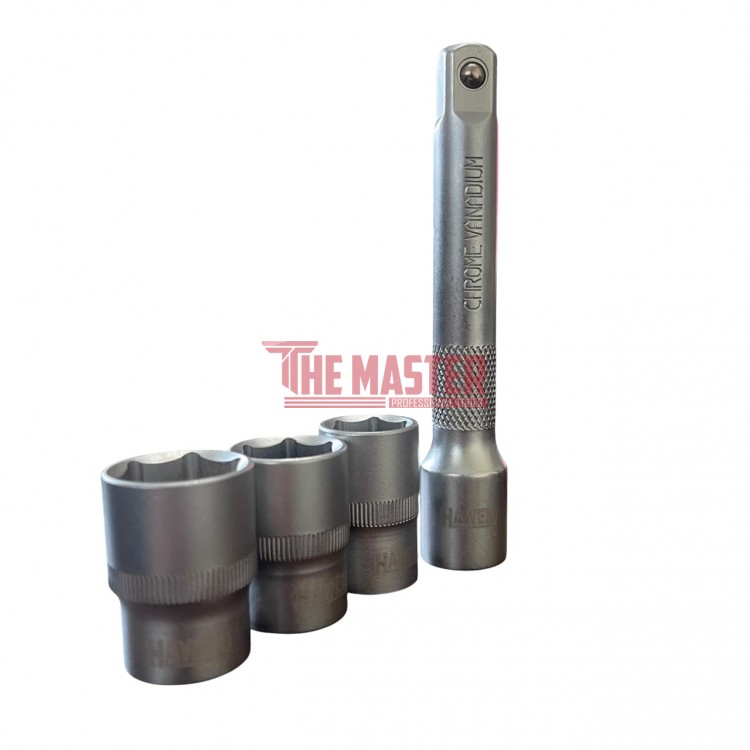 ДИНАМОМЕТРИЧЕН КЛЮЧ 1/2" 28-210Nm + ВЛОЖКИ И УДЪЛЖЕНИЕ HAWEK