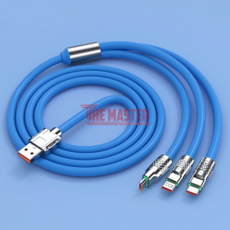 КАБЕЛ ЗА ЗАРЕЖДАНЕ 3 В 1 – LIGHTNING / TYPE-C / MICRO USB – СИН – МОДЕЛ 20083
