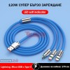 КАБЕЛ ЗА ЗАРЕЖДАНЕ 3 В 1 – LIGHTNING / TYPE-C / MICRO USB – СИН – МОДЕЛ 20083