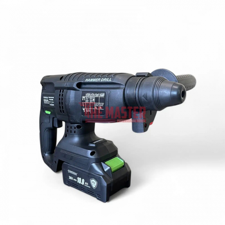 АКУМУЛАТОРЕН БЕЗЧЕТКОВ ПЕРФОРАТОР 36V 10Ah С 2 ПАТРОННИКА – StahlMayer Black XR