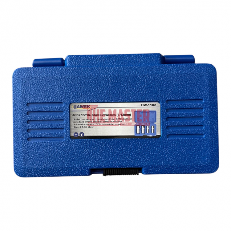 КОМПЛЕКТ ЗАТЯГАЩИ ВЛОЖКИ – ЕКСТРАКТОРИ ЗА ШПИЛКИ И БОЛТОВЕ HAWEK 1/2″ (6–12 MM)