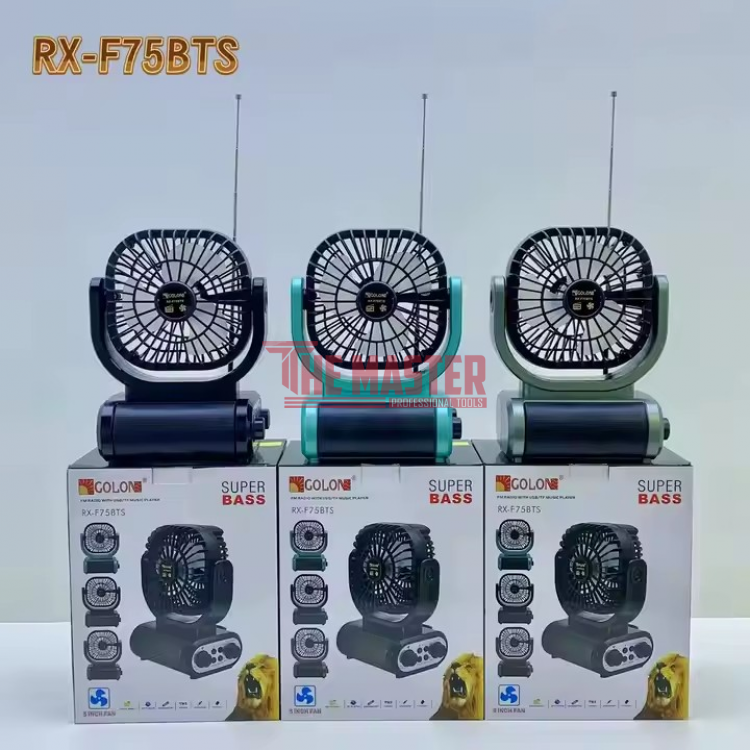 GOLON RX-F75BTS – МУЛТИФУНКЦИОНАЛНО FM РАДИО С BLUETOOTH, ВЕНТИЛАТОР И СОЛАРНО ЗАРЕЖДАНЕ