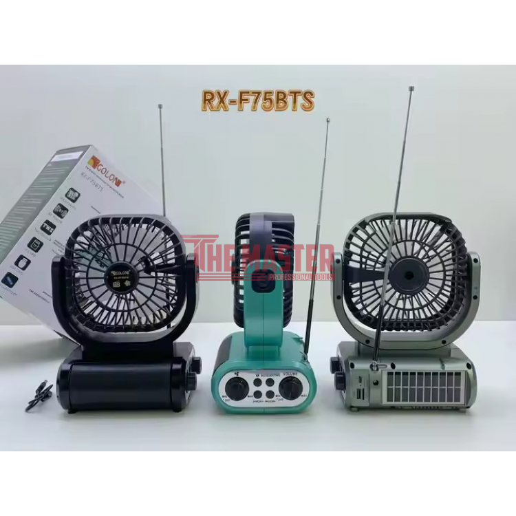GOLON RX-F75BTS – МУЛТИФУНКЦИОНАЛНО FM РАДИО С BLUETOOTH, ВЕНТИЛАТОР И СОЛАРНО ЗАРЕЖДАНЕ