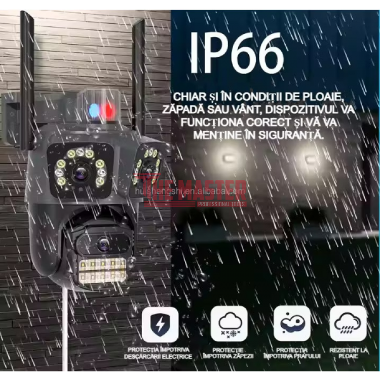 ТРОЙНА ВЪНШНА WIFI КАМЕРА С АЛАРМА P21 – 36MP, ICSEE + КАРТА ПАМЕТ 128GB