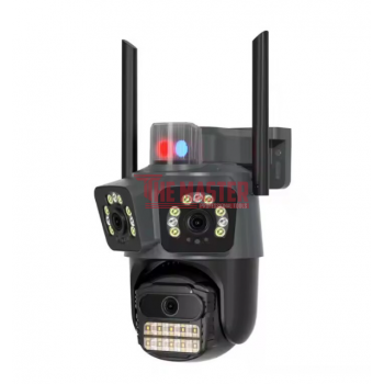 ТРОЙНА ВЪНШНА WIFI КАМЕРА С АЛАРМА P21 – 36MP, ICSEE + КАРТА ПАМЕТ 128GB