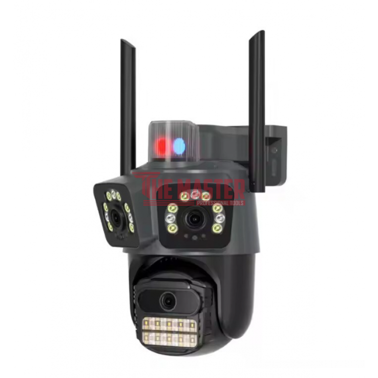 ТРОЙНА ВЪНШНА WIFI КАМЕРА С АЛАРМА P21 – 36MP, ICSEE + КАРТА ПАМЕТ 128GB