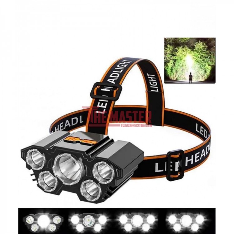 ЧЕЛЕН ФЕНЕР T21 С 5 LED ЛАМПИ – 500 ЛУМЕНА