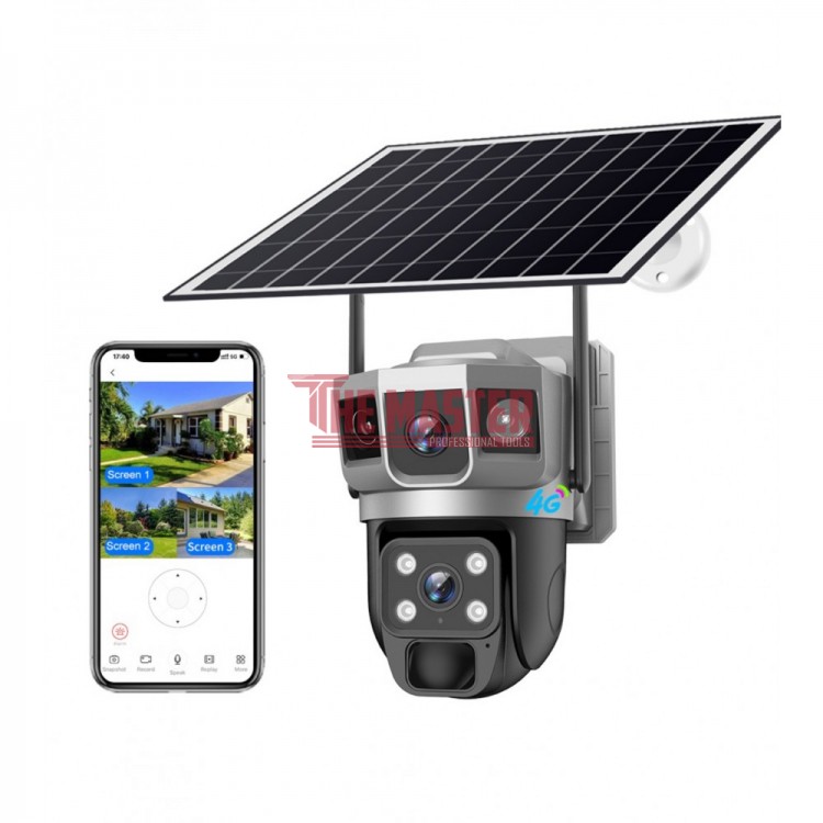 СОЛАРНА IP WIFI КАМЕРА С 2 ЛЕЩИ – 24MP, 360°, НОЩНО ВИЖДАНЕ И ДВУПОСОЧНО АУДИО