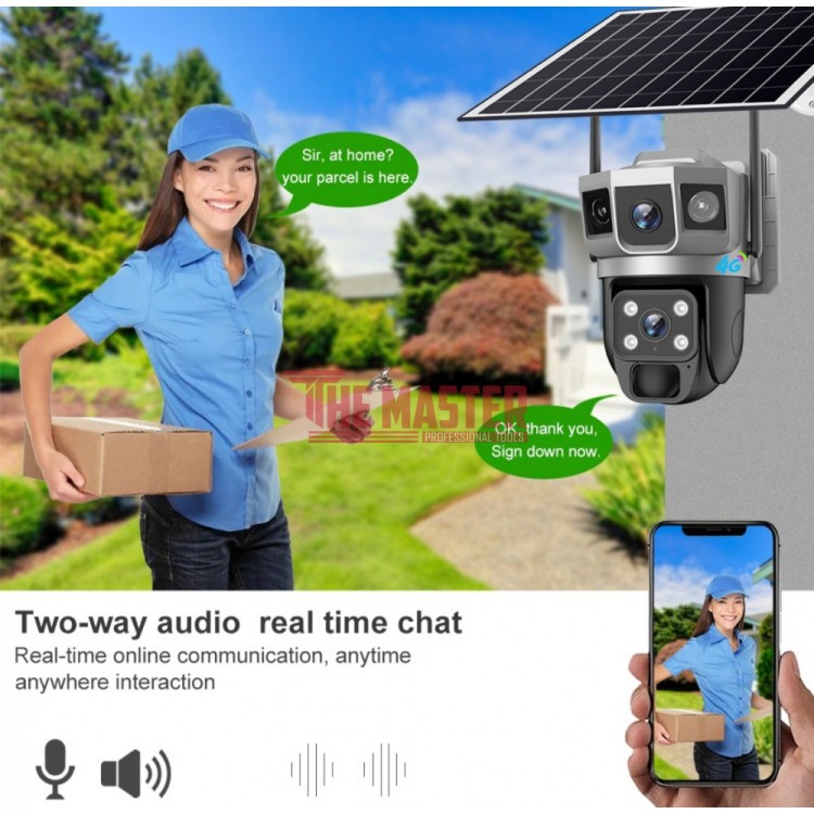 СОЛАРНА IP WIFI КАМЕРА С 2 ЛЕЩИ – 24MP, 360°, НОЩНО ВИЖДАНЕ И ДВУПОСОЧНО АУДИО