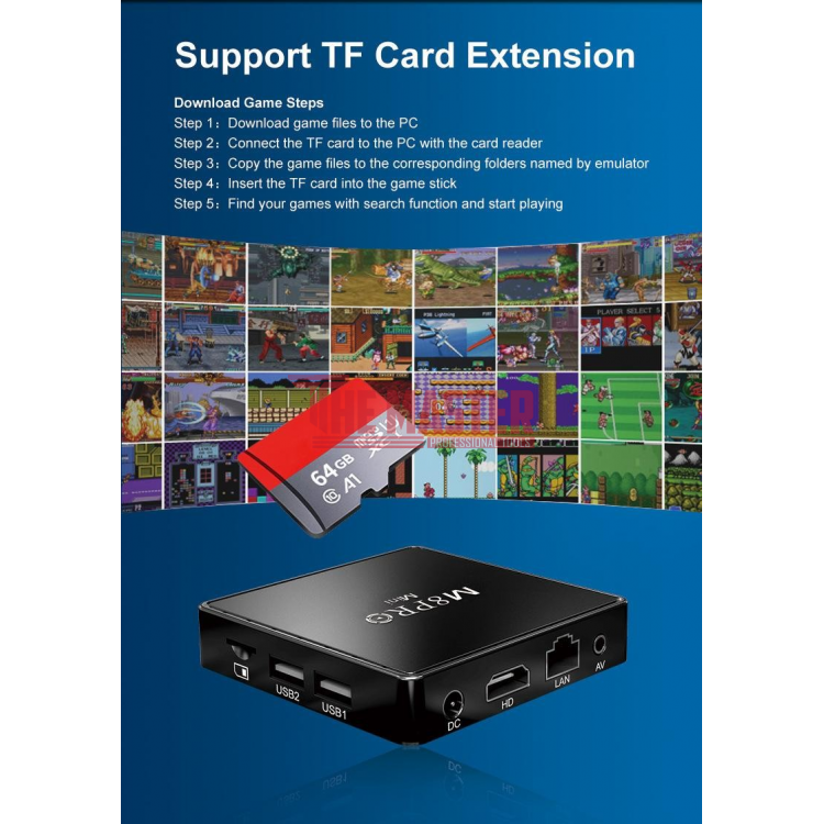 M8 PRO MINI TV GAME BOX 4K HDMI 2.4G – БЕЗЖИЧНА КОНЗОЛА С НАД 32 000 ИГРИ