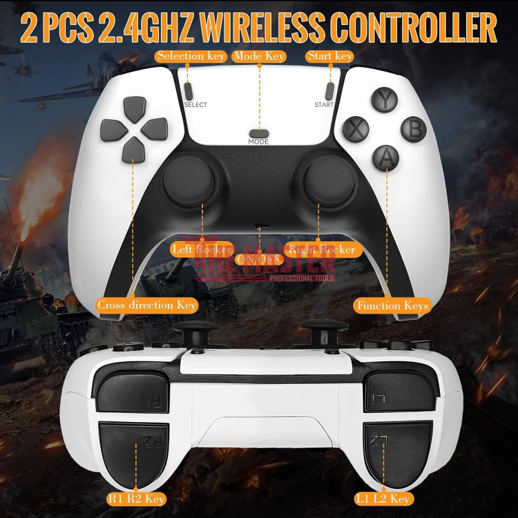 БЕЗЖИЧНА РЕТРО КОНЗОЛА HY01 2024 GAME STICK – 20 000 ИГРИ, 2X КОНТРОЛЕРИ