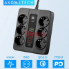 УНИВЕРСАЛЕН РАЗКЛОНИТЕЛ С 6 ГНЕЗДА, 5 USB ПОРТА + 1 TYPE-C, QC3.0, 3000W