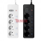 РАЗКЛОНИТЕЛ СЪС ЗАЩИТА 4 ГНЕЗДА + 2 USB + 2 TYPE-C FAST CHARGE