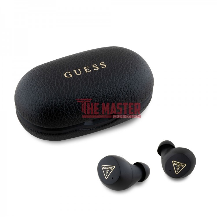 БЕЗЖИЧНИ СЛУШАЛКИ GUESS TWS ENC PU GRAINED CLASSIC LOGO – BLACK