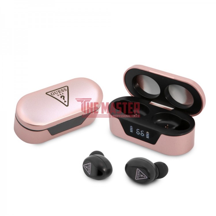 БЕЗЖИЧНИ СЛУШАЛКИ GUESS TWS DIGITAL BT5 TRIANGLE LOGO – PINK