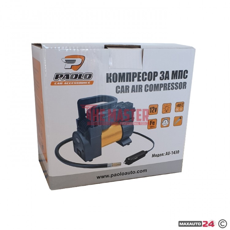 КОМПРЕСОР С МАНОМЕТЪР 12V – 100 PSI, 30 Л/МИН, МОДЕЛ 26033 – AU-1430