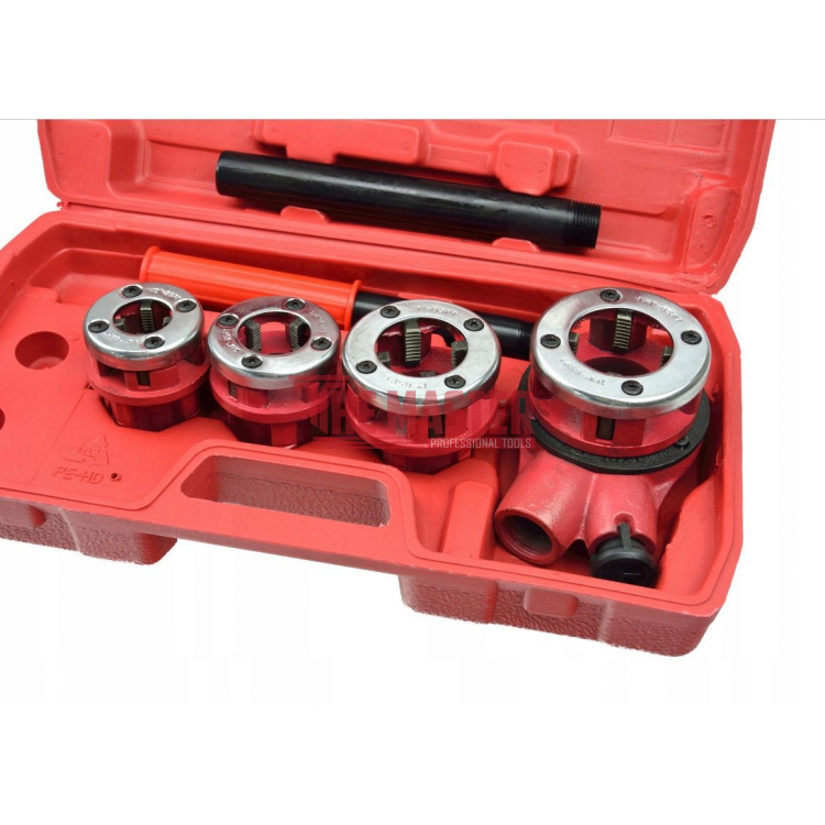 Комплект винторезка с 4 глави – 1/2″, 3/4″, 1″, 1 1/4″ HAWEK