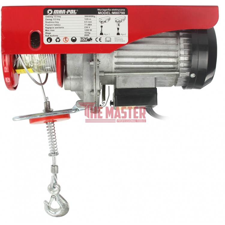 ЕЛЕКТРИЧЕСКА ВЪЖЕНА ЛЕБЕДКА 300 / 600 КГ 12 М 1200W MAR-POL