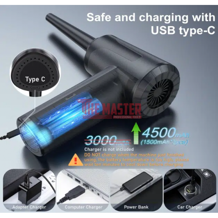 АКУМУЛАТОРНА РЪЧНА ПРАХОСМУКАЧКА 70W – 50000 ОБ/МИН, 3000mAh