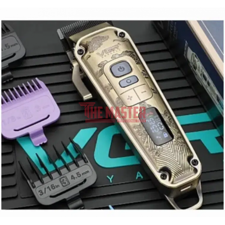АКУМУЛАТОРЕН ТРИМЕР VGR V-005 – МЕТАЛЕН КОРПУС, 2600mAh, LED ДИСПЛЕЙ, ЗЛАТЕН