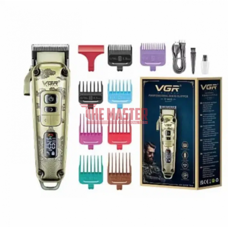 АКУМУЛАТОРЕН ТРИМЕР VGR V-005 – МЕТАЛЕН КОРПУС, 2600mAh, LED ДИСПЛЕЙ, ЗЛАТЕН