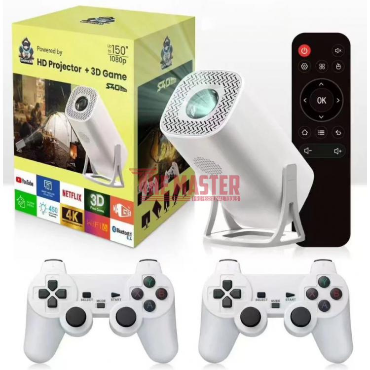 СМАРТ ПРОЕКТОР И ИГРОВА КОНЗОЛА S40MAX – 35 000 ВГРАДЕНИ ИГРИ, ANDROID 11