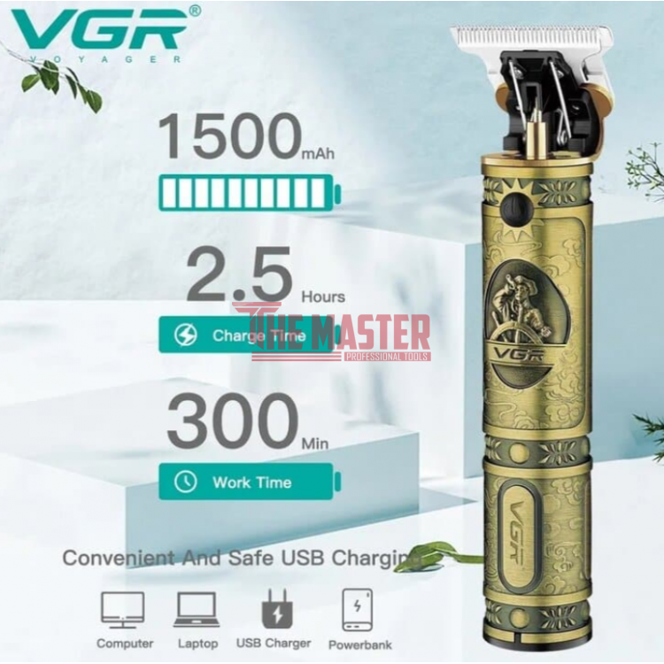 БЕЗЖИЧЕН ТРИМЕР ЗА КОСА И БРАДА VGR V-085 – 300 МИН РАБОТА, USB ЗАРЕЖДАНЕ