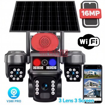 СОЛАРНА ОХРАНИТЕЛНА КАМЕРА SUNVISION – 16 MP, 3 ОБЕКТИВА, WI-FI
