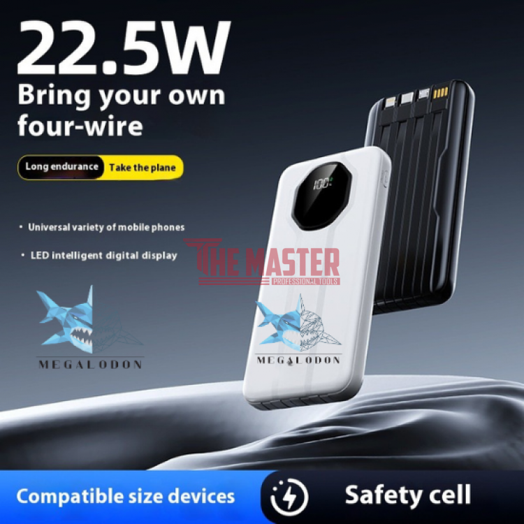 ВЪНШНА БАТЕРИЯ MEGALODON – 22 000 mAh – ЧЕРЕН