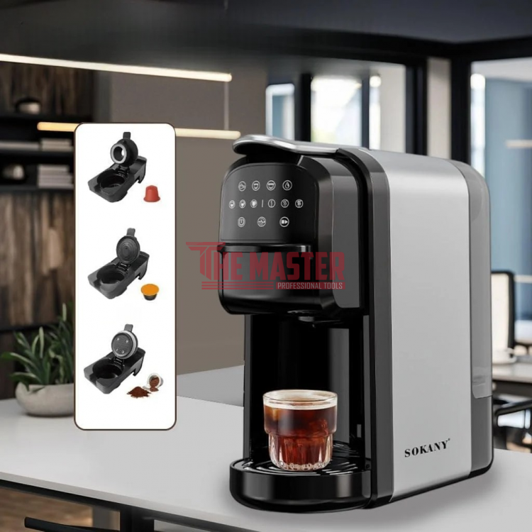 КАФЕМАШИНА SOKANY SK-04031 – 3в1 (МЛЯНО КАФЕ + NESpresso + DOLCE GUSTO), 1400W, 20 BAR