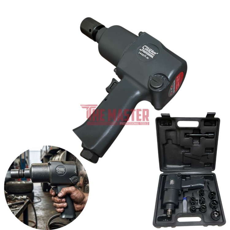 ПНЕВМАТИЧЕН УДАРЕН ГАЙКОВЕРТ STAHLMAYER 1/2″ – 1400 Nm, ПРОФЕСИОНАЛЕН КОМПЛЕКТ