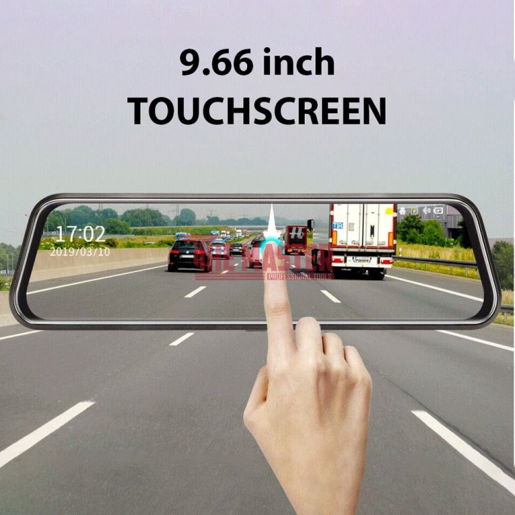 ВИДЕОРЕГИСТРАТОР ОГЛЕДАЛО 9.66" FULL TOUCH SCREEN С ДВЕ КАМЕРИ