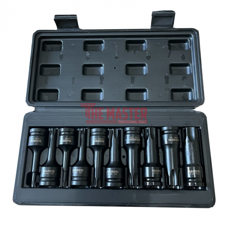 КОМПЛЕКТ УДАРНИ ТОРКС БИТОВЕ 1/2″ – 10 ЧАСТИ HAWEK