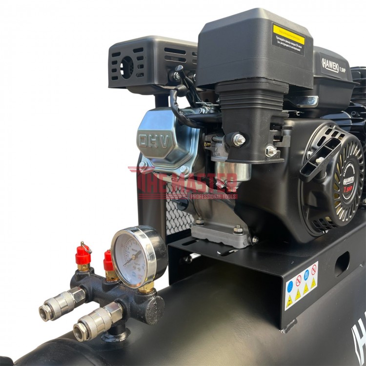 БЕНЗИНОВ КОМПРЕСОР ЗА ВЪЗДУХ 100 ЛИТРА 7.5 HP HAWEK HW-3028 – МОЩНОСТ БЕЗ ЕЛЕКТРИЧЕСТВО