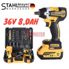 УДАРЕН ГАЙКОВЕРТ – ВИНТОВЕРТ 36V 8,0AH STAHLMAYER + 40 ЧАСТИ ИНСТРУМЕНТИ АКУМУЛАТОРЕН БЕЗЧЕТКОВ 2Х БАТЕРИИ 850NM